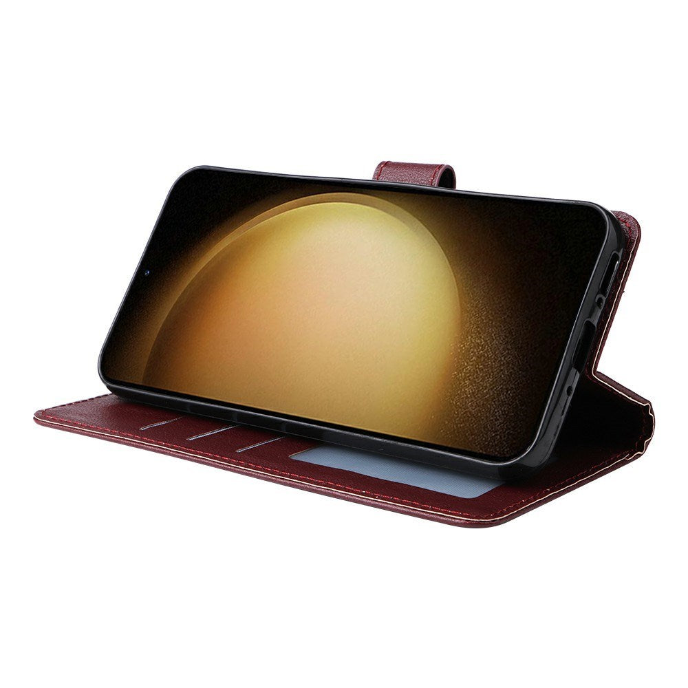 EIDERWOOD Samsung Galaxy S25+ (Plus) / S24+ (Plus) Flip Deksel i Kunstskinn med Lommebok og Stropp - Mørk Brun