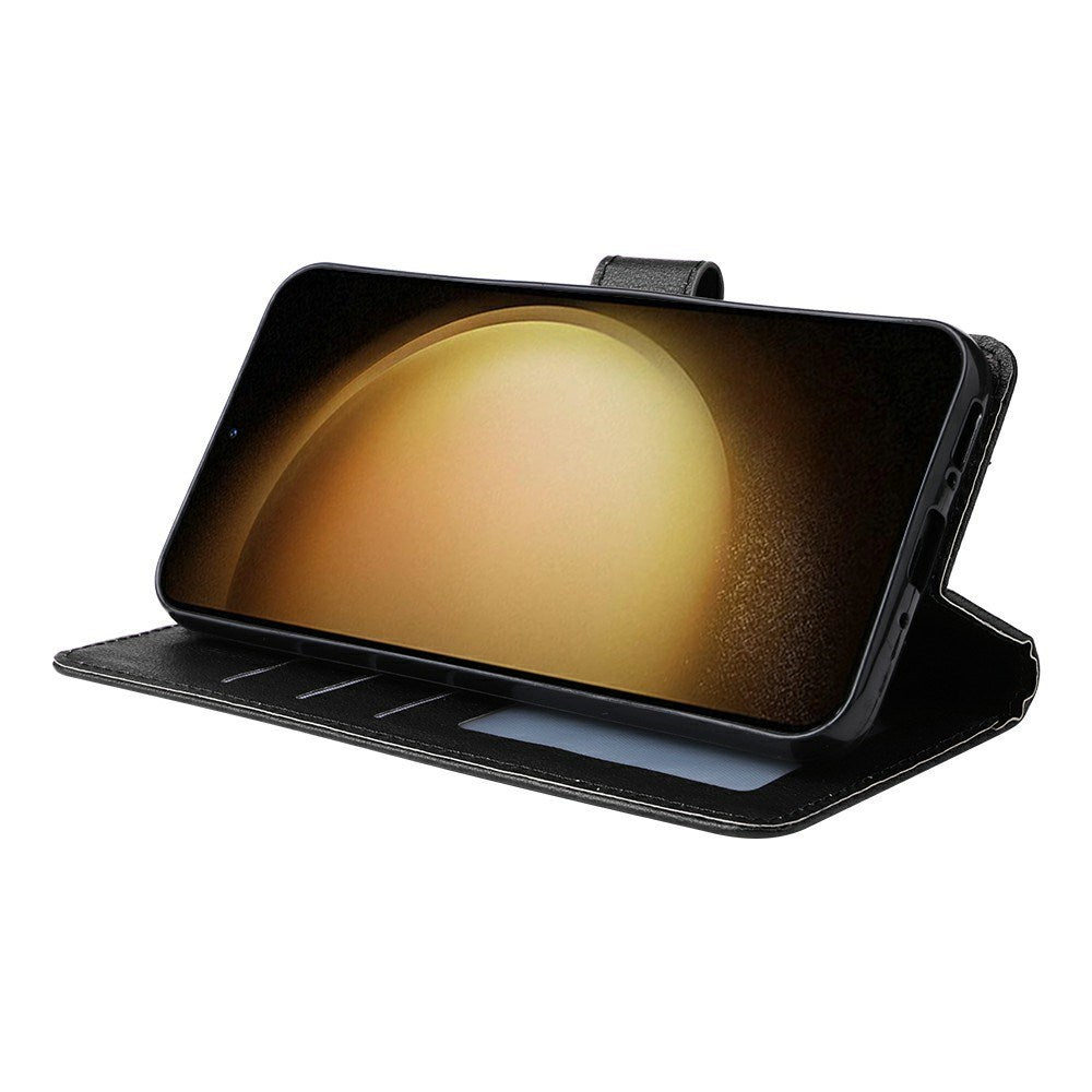 EIDERWOOD Samsung Galaxy S25+ (Plus) / S24+ (Plus) Flip Deksel i Kunstskinn med Lommebok og Stropp - Svart