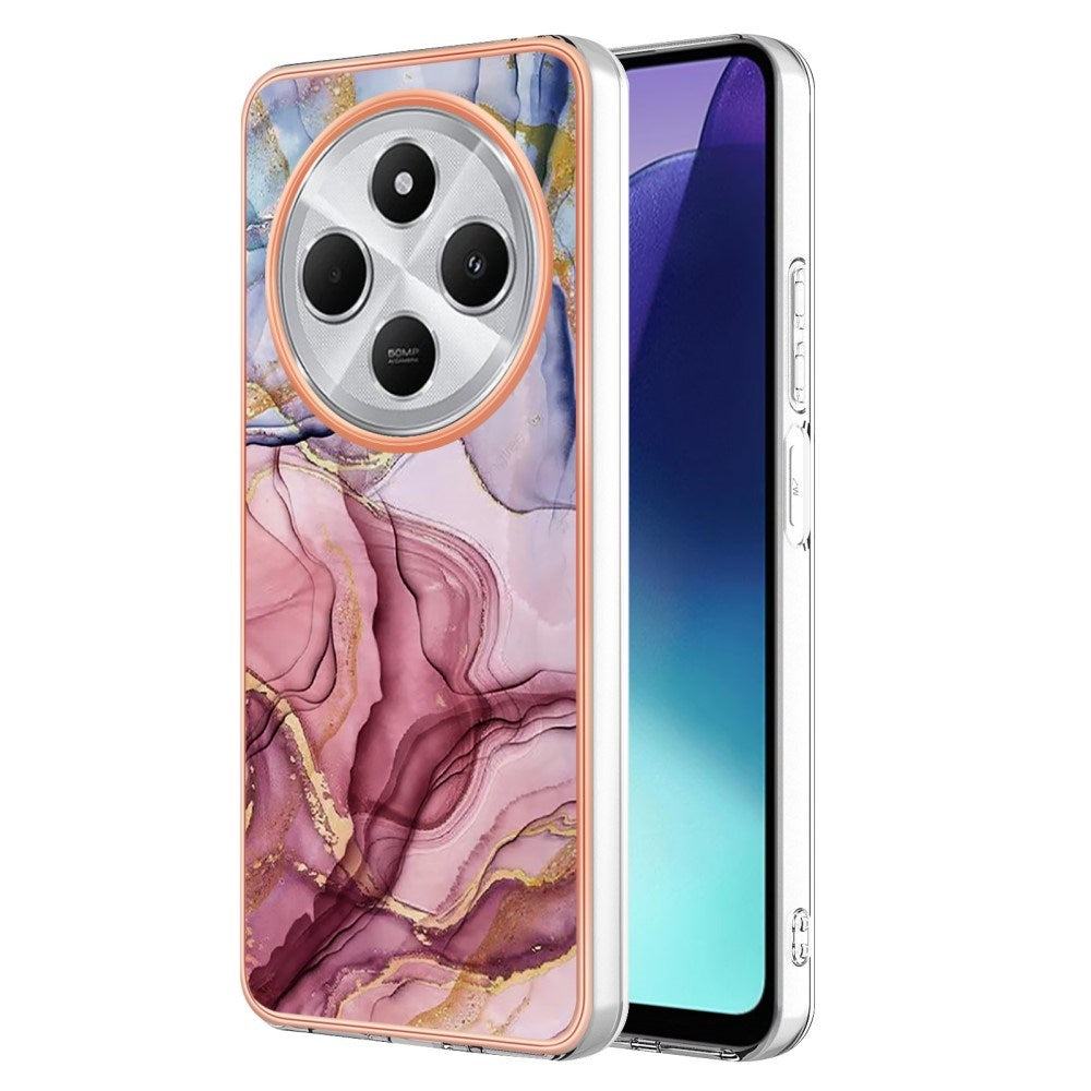 EIDERWOOD Xiaomi Redmi 14C Fleksibelt Plast Deksel med Marmordesign - Rosa