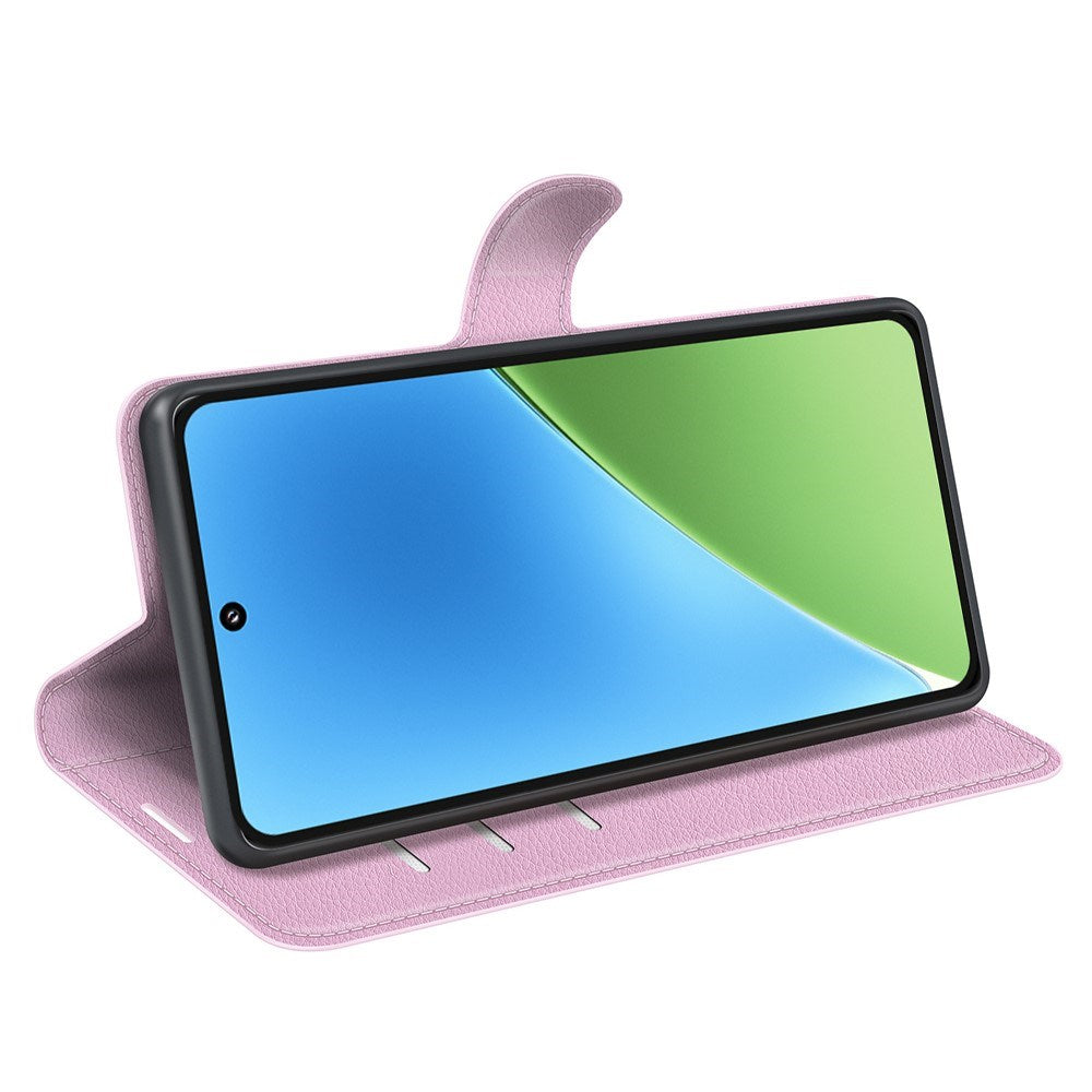 EIDERWOOD Xiaomi 15 Kunstskinn Flip Deksel m. Kortholder & Ståfunksjon - Rosa