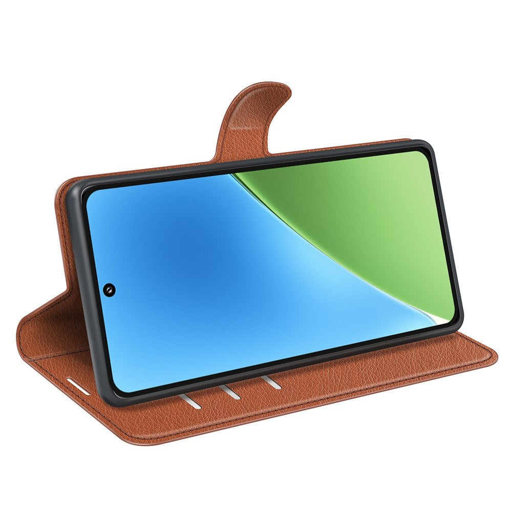 EIDERWOOD Xiaomi 15 Kunstskinn Flip Deksel m. Kortholder & Ståfunksjon - Brun