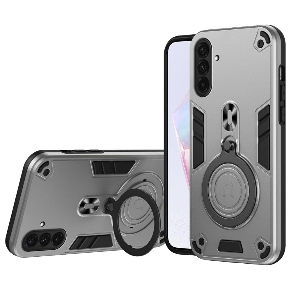 EIDERWOOD Samsung Galaxy A36 (5G) Hybrid Deksel med 360 Grader Roterbar Kickstand - MagSafe Kompatibel - Sølv