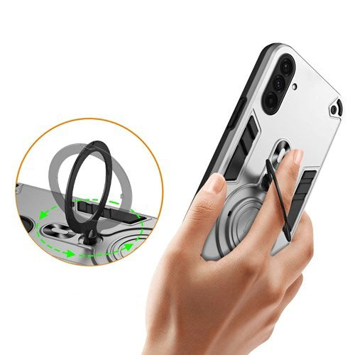 EIDERWOOD Samsung Galaxy A36 (5G) Hybrid Deksel med 360 Grader Roterbar Kickstand - MagSafe Kompatibel - Sølv