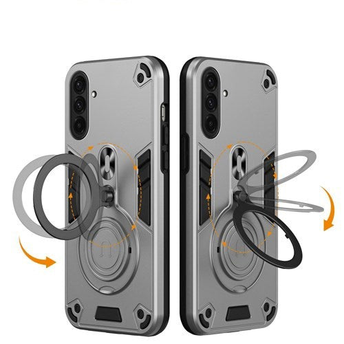 EIDERWOOD Samsung Galaxy A36 (5G) Hybrid Deksel med 360 Grader Roterbar Kickstand - MagSafe Kompatibel - Sølv