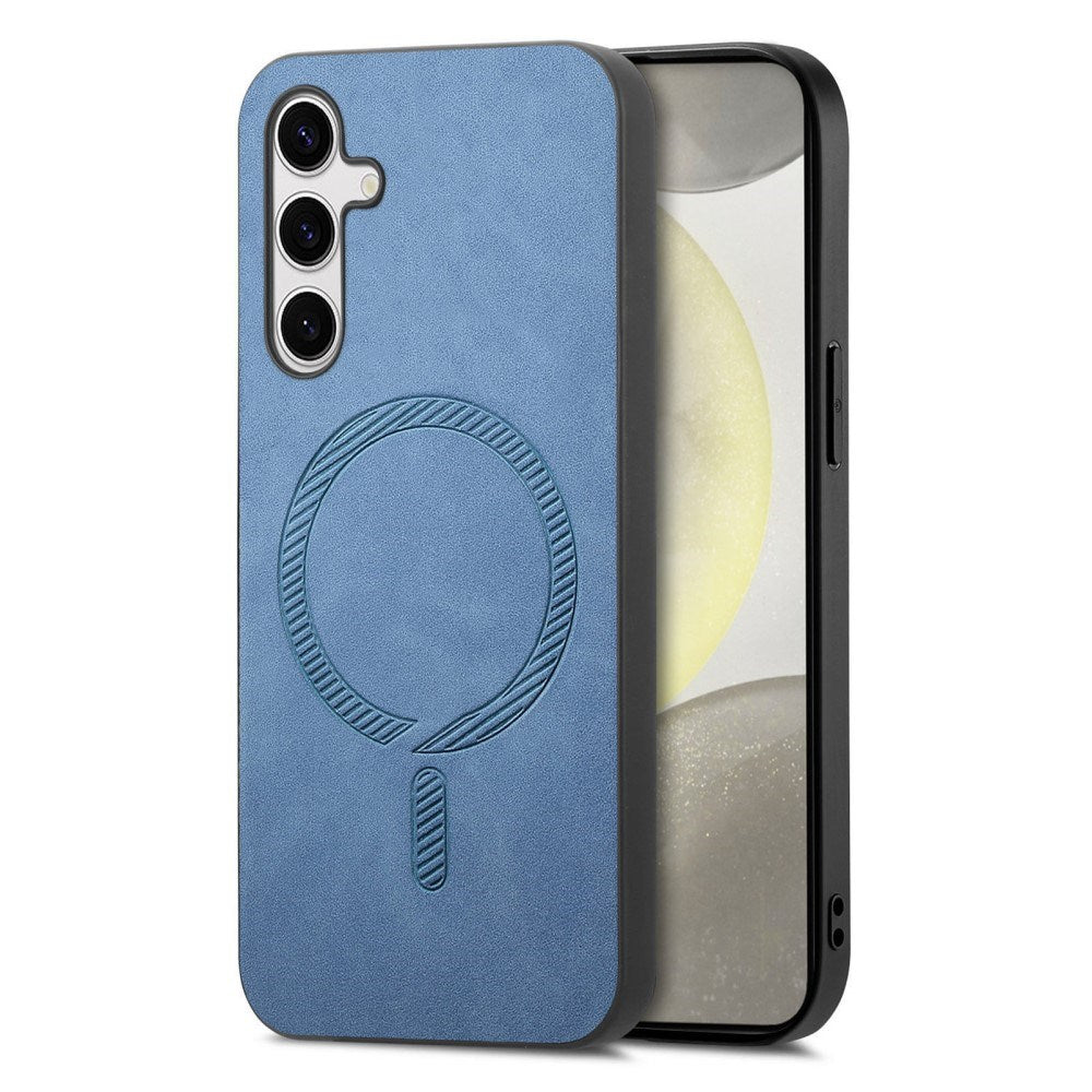 EIDERWOOD Samsung Galaxy S25 Kunst Skinn Deksel - MagSafe Kompatibel - Blå