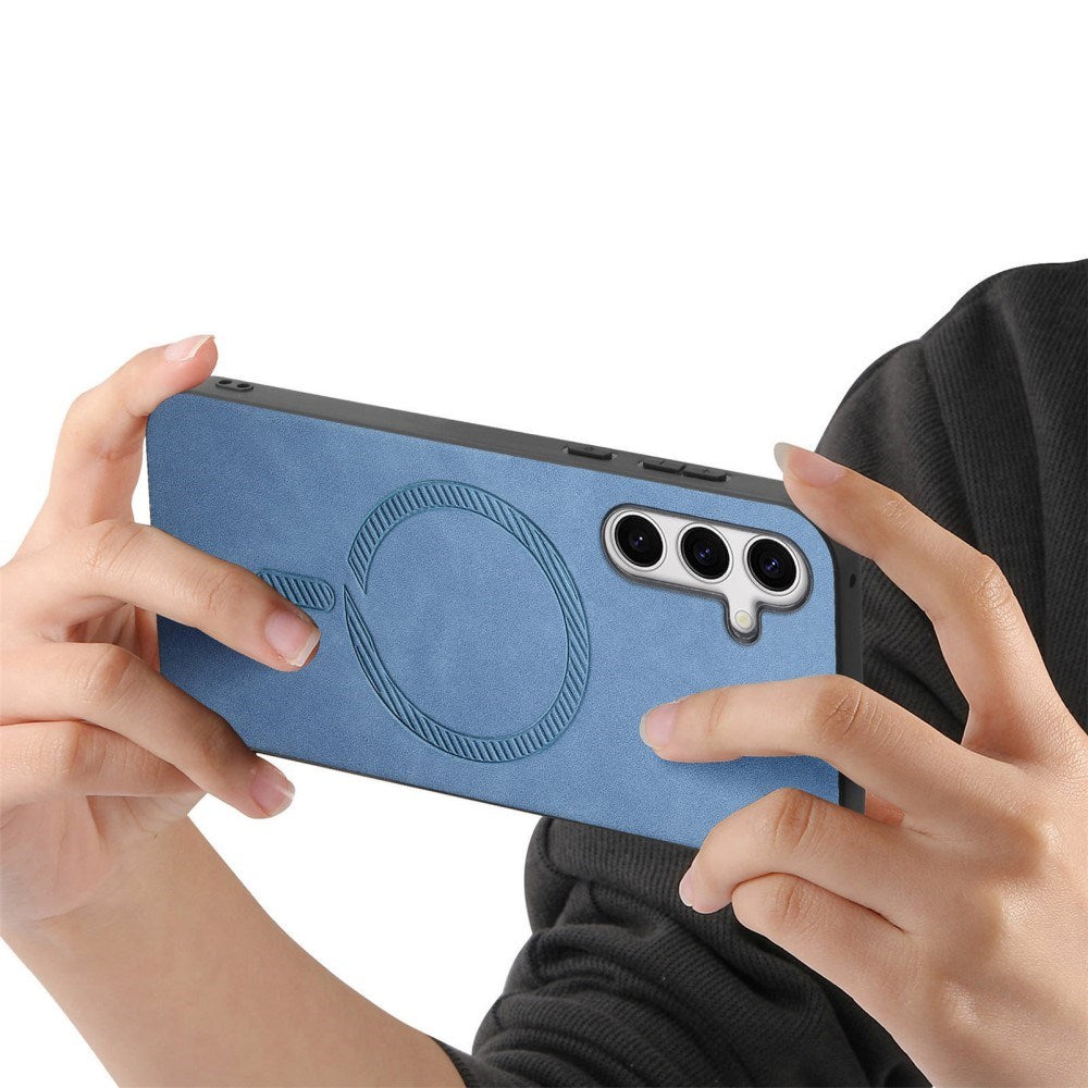 EIDERWOOD Samsung Galaxy S25 Kunst Skinn Deksel - MagSafe Kompatibel - Blå