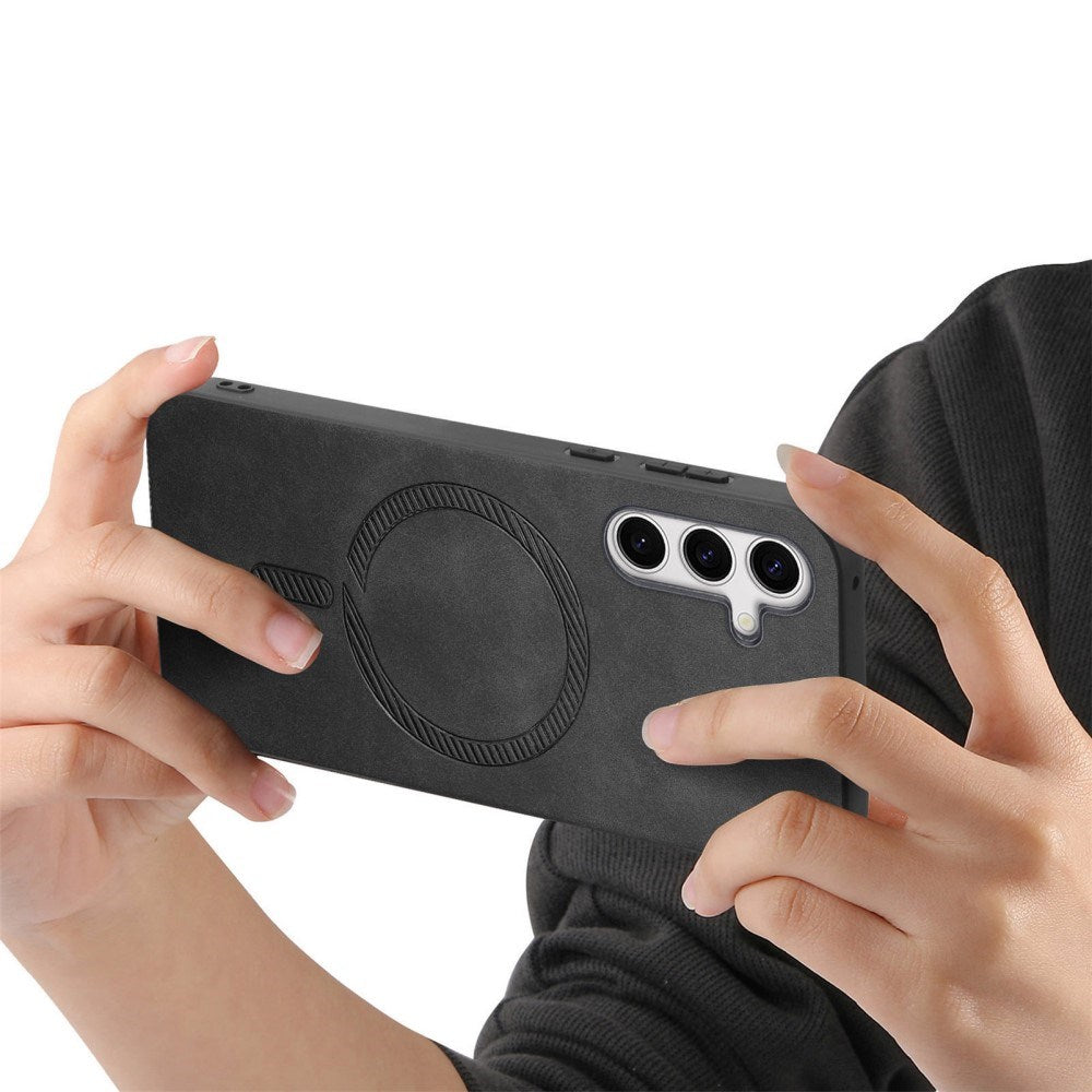 EIDERWOOD Samsung Galaxy S25 Kunst Skinn Deksel - MagSafe Kompatibel - Svart