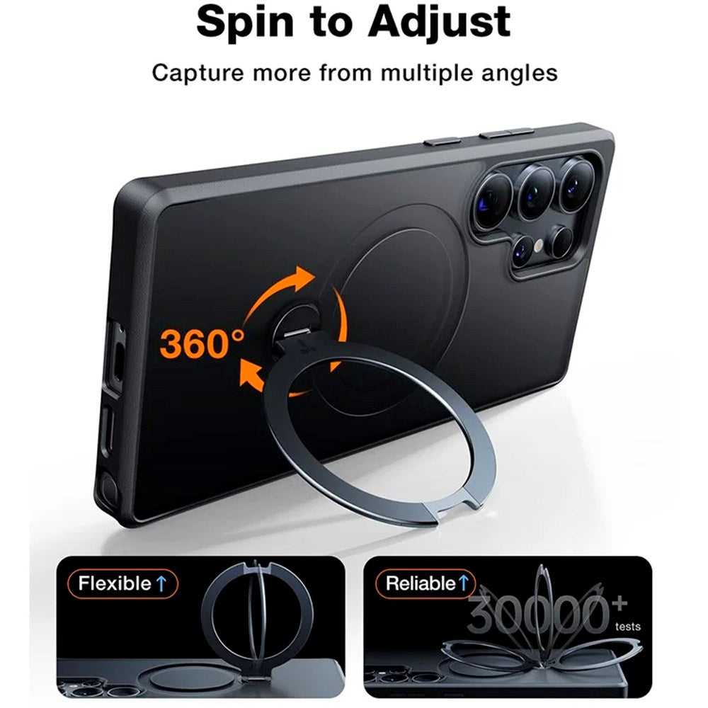 TORRAS Samsung Galaxy S25 Ultra Hybrid Deksel m. Kickstand - MagSafe Kompatibel - Svart