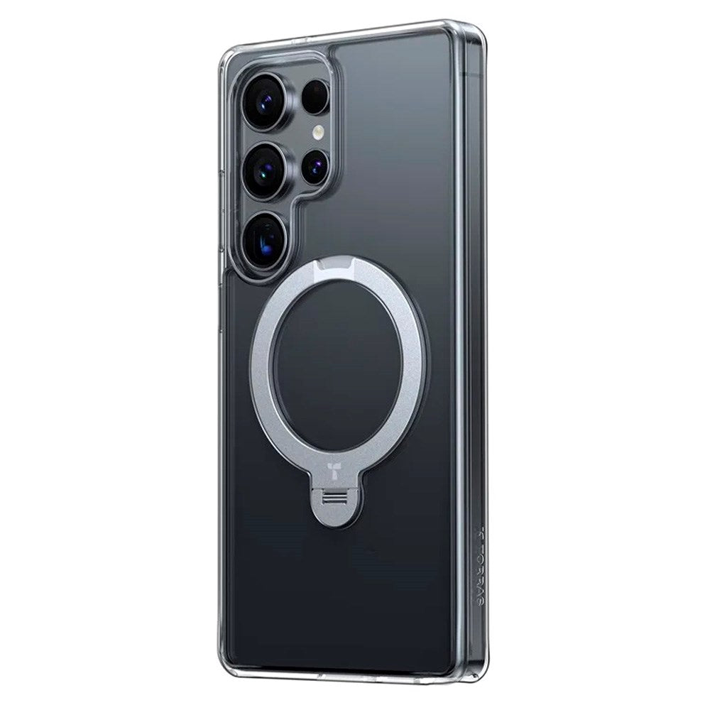 TORRAS Samsung Galaxy S25 Ultra Hybrid Deksel m. Kickstand - MagSafe Kompatibel - Gjennomsiktig