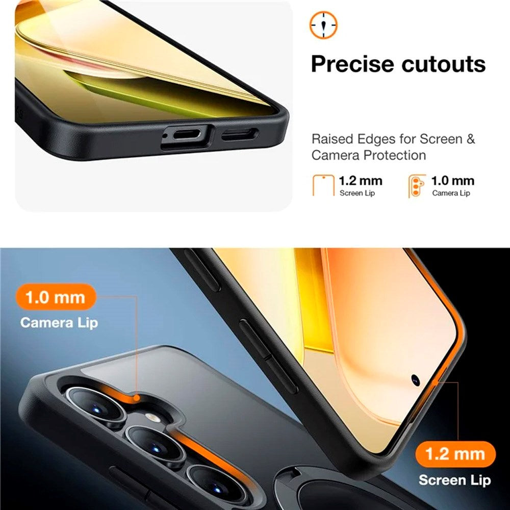 TORRAS Samsung Galaxy S25 Hybrid Deksel m. Kickstand - MagSafe Kompatibel - Svart