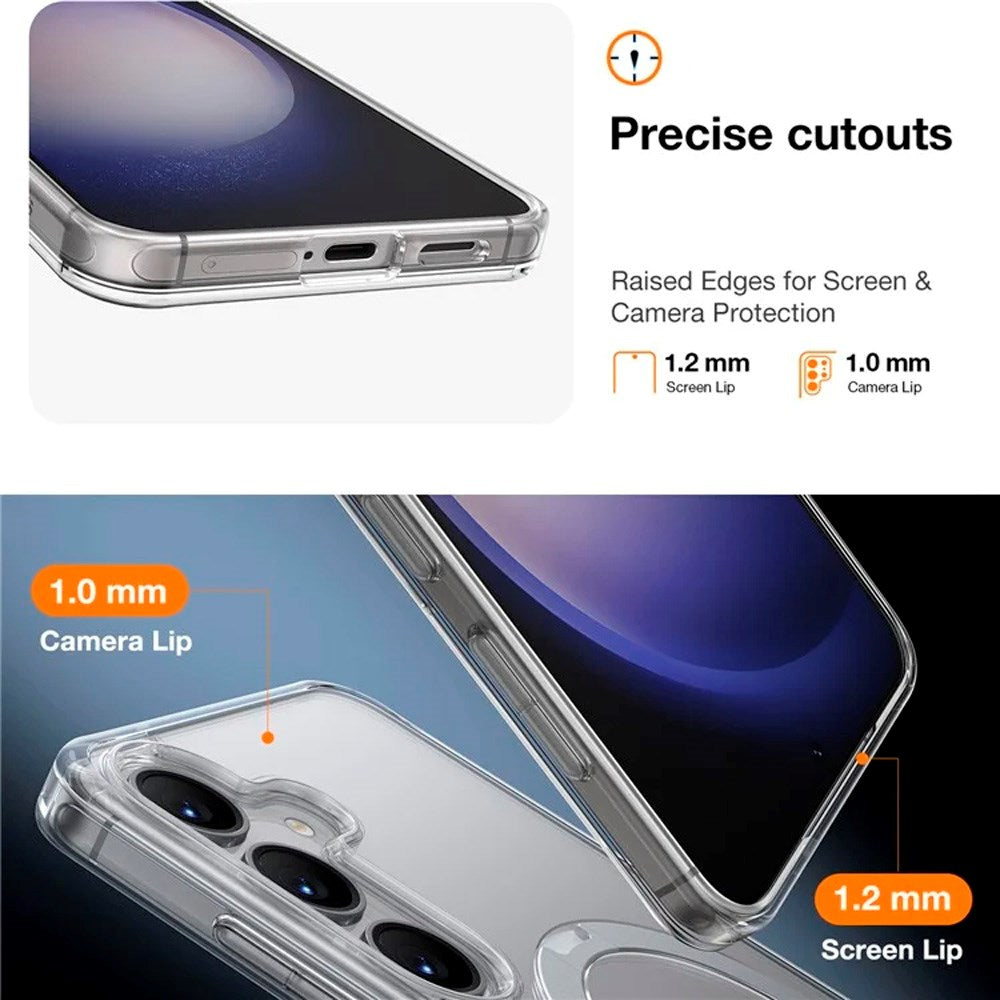 TORRAS Samsung Galaxy S25 Hybrid Deksel m. Kickstand - MagSafe Kompatibel - Gjennomsiktig