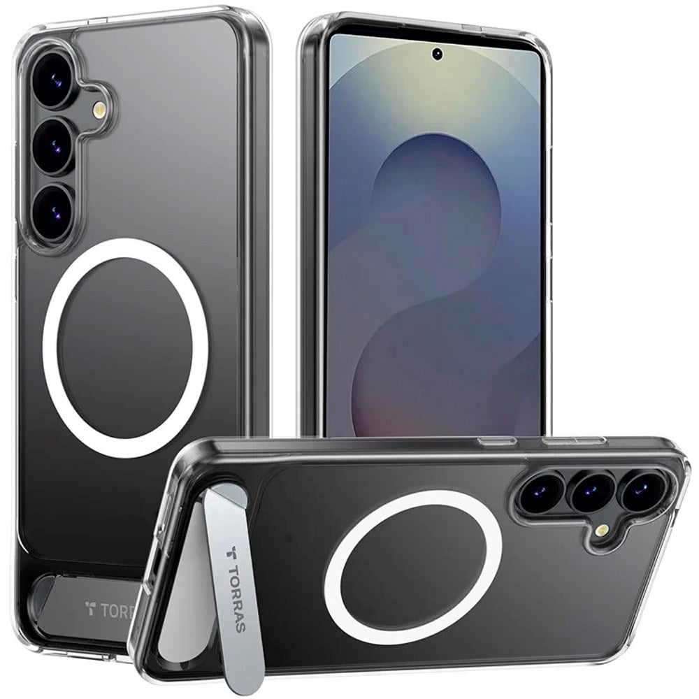 TORRAS Samsung Galaxy S25+ (Plus) Hybrid Deksel m. Ståfunksjon - MagSafe Kompatibel - Gjennomsiktig