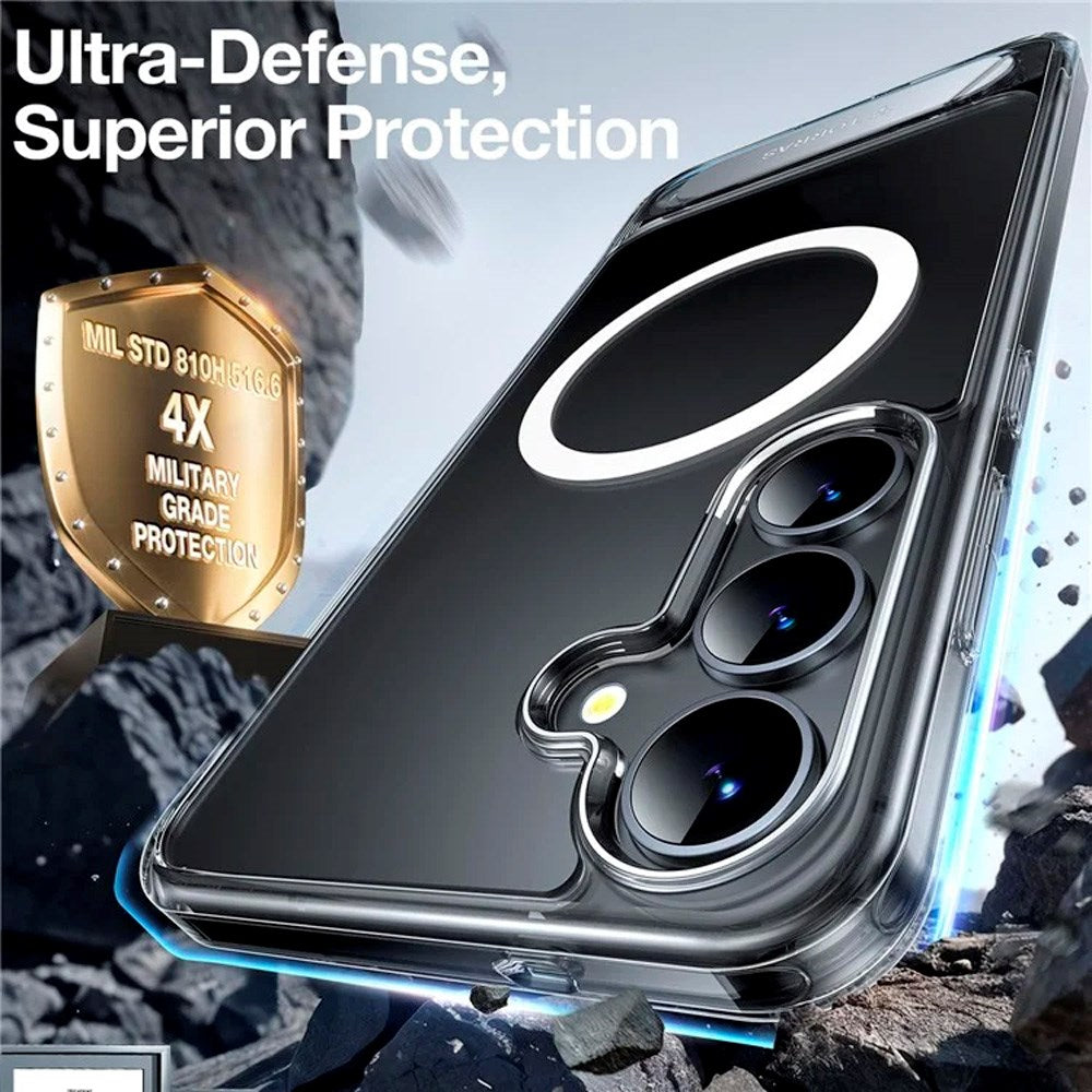 TORRAS Samsung Galaxy S25 Hybrid Deksel m. Ståfunksjon - MagSafe Kompatibel - Gjennomsiktig