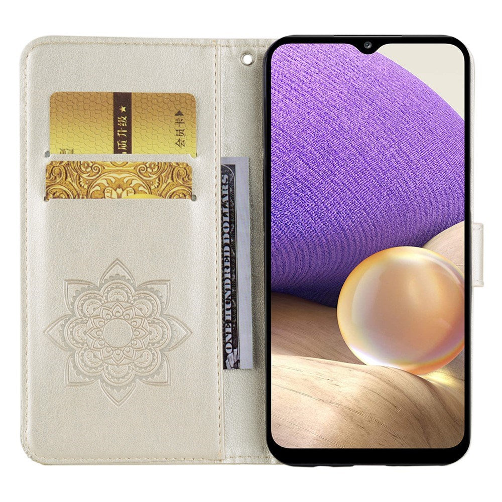 EIDERWOOD Samsung Galaxy S25 Kunstskinn Flip Deksel m. Uglemotiv - Gull