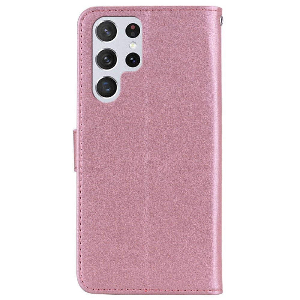 EIDERWOOD Samsung Galaxy S25 Ultra Kunstskinn Flip Deksel m. Uglemotiv - Rosa