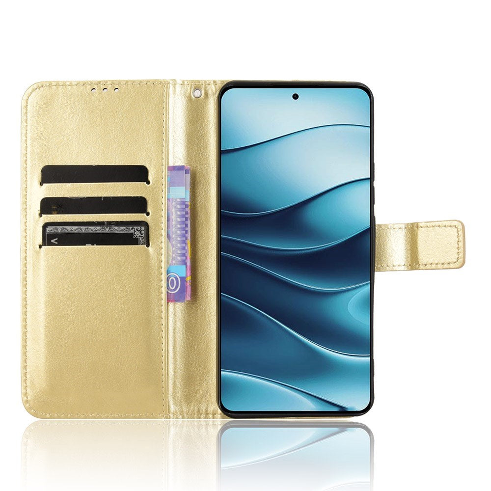 EIDERWOOD Xiaomi Redmi Note 14 (5G) Kunstskinn Flip Deksel m. Strop - Guld