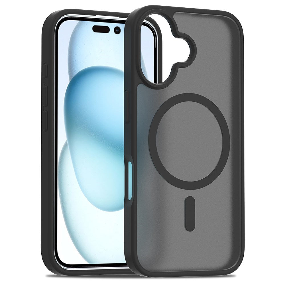 EIDERWOOD iPhone 16 Matt Hybrid Deksel - MagSafe Kompatibel - Svart / Gjennomsiktig