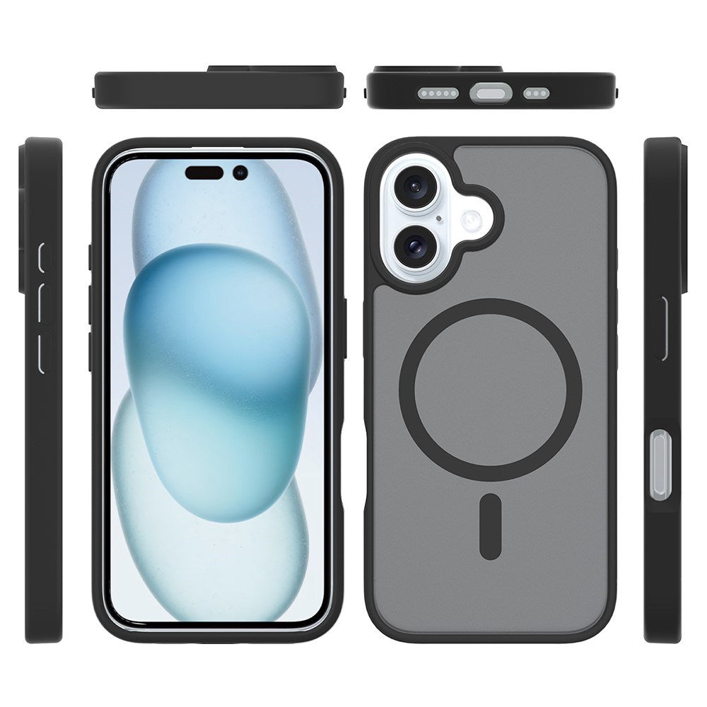 EIDERWOOD iPhone 16 Matt Hybrid Deksel - MagSafe Kompatibel - Svart / Gjennomsiktig