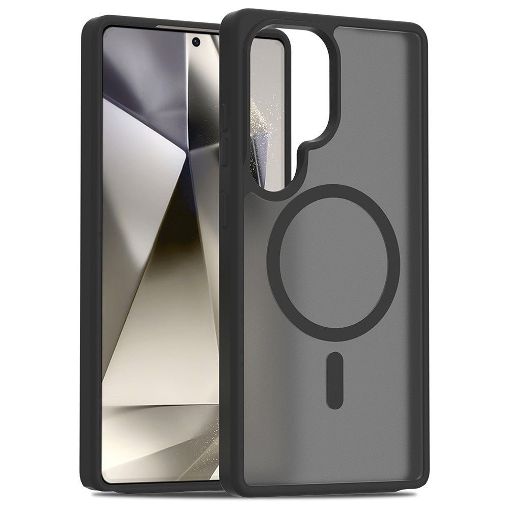 EIDERWOOD Samsung Galaxy S25 Ultra Matt Hybrid Deksel - MagSafe Kompatibel - Svart / Gjennomsiktig