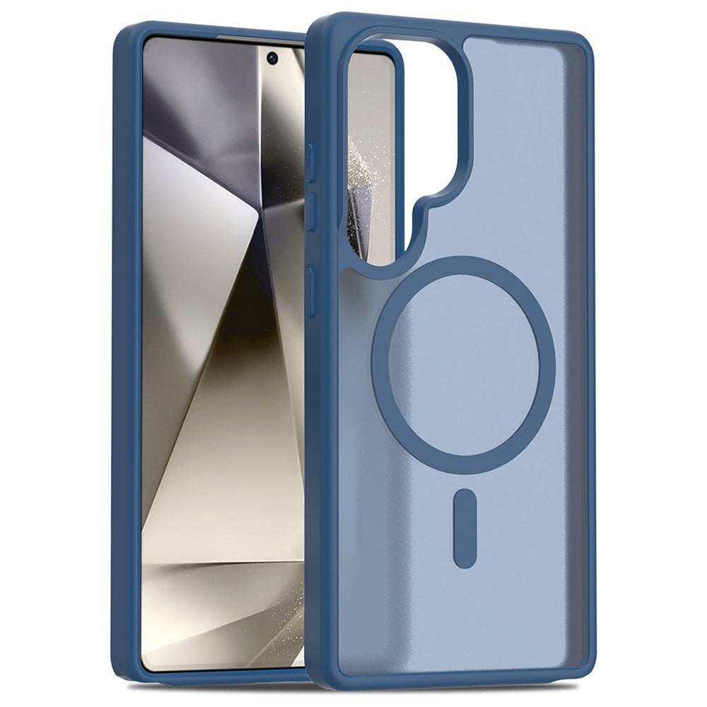 EIDERWOOD Samsung Galaxy S25 Ultra Matt Hybrid Deksel - MagSafe Kompatibel - Blå / Gjennomsiktig