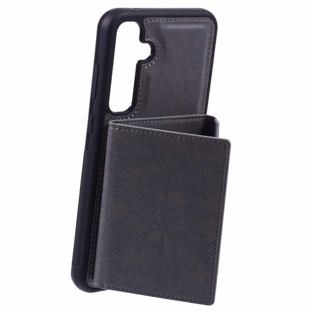 EIDERWOOD Samsung Galaxy S25 2-i-1 Kunstskinn Deksel m. Kortholder & Ståfunksjon - Grå