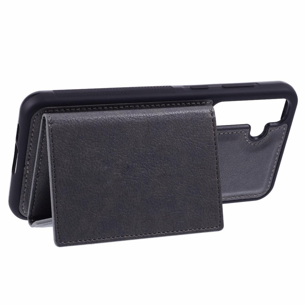 EIDERWOOD Samsung Galaxy S25 2-i-1 Kunstskinn Deksel m. Kortholder & Ståfunksjon - Grå