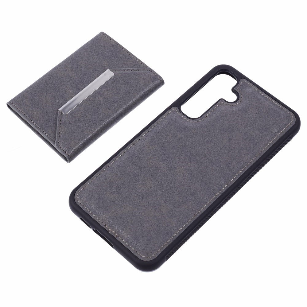 EIDERWOOD Samsung Galaxy S25 2-i-1 Kunstskinn Deksel m. Kortholder & Ståfunksjon - Grå