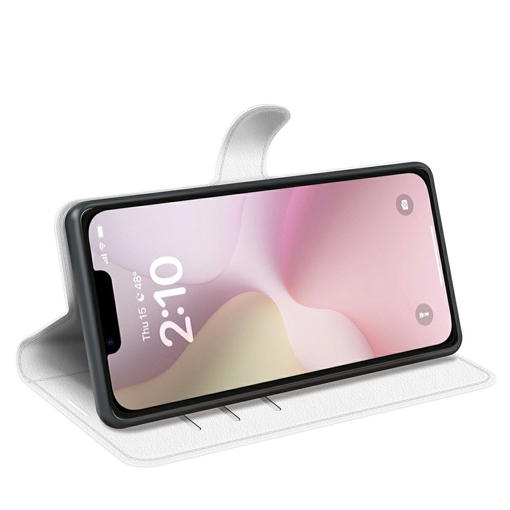 EIDERWOOD iPhone 16e Kunstskinn Flip Deksel m. Kortholder & Ståfunksjon - Hvit