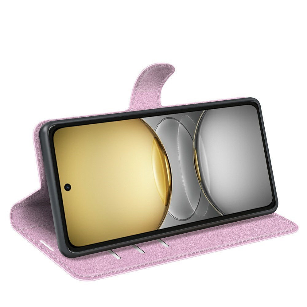 EIDERWOOD Realme C75 Kunstskinn Flip Deksel m. Kortholder & Ståfunksjon - Rosa