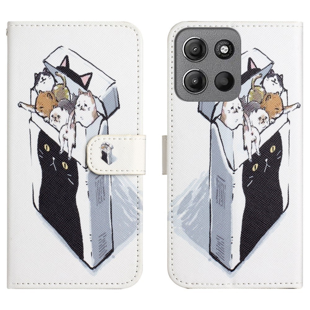 EIDERWOOD Motorola Moto G15 / G15 Power Kunstskinn Flip Deksel m. Motiv - Katter
