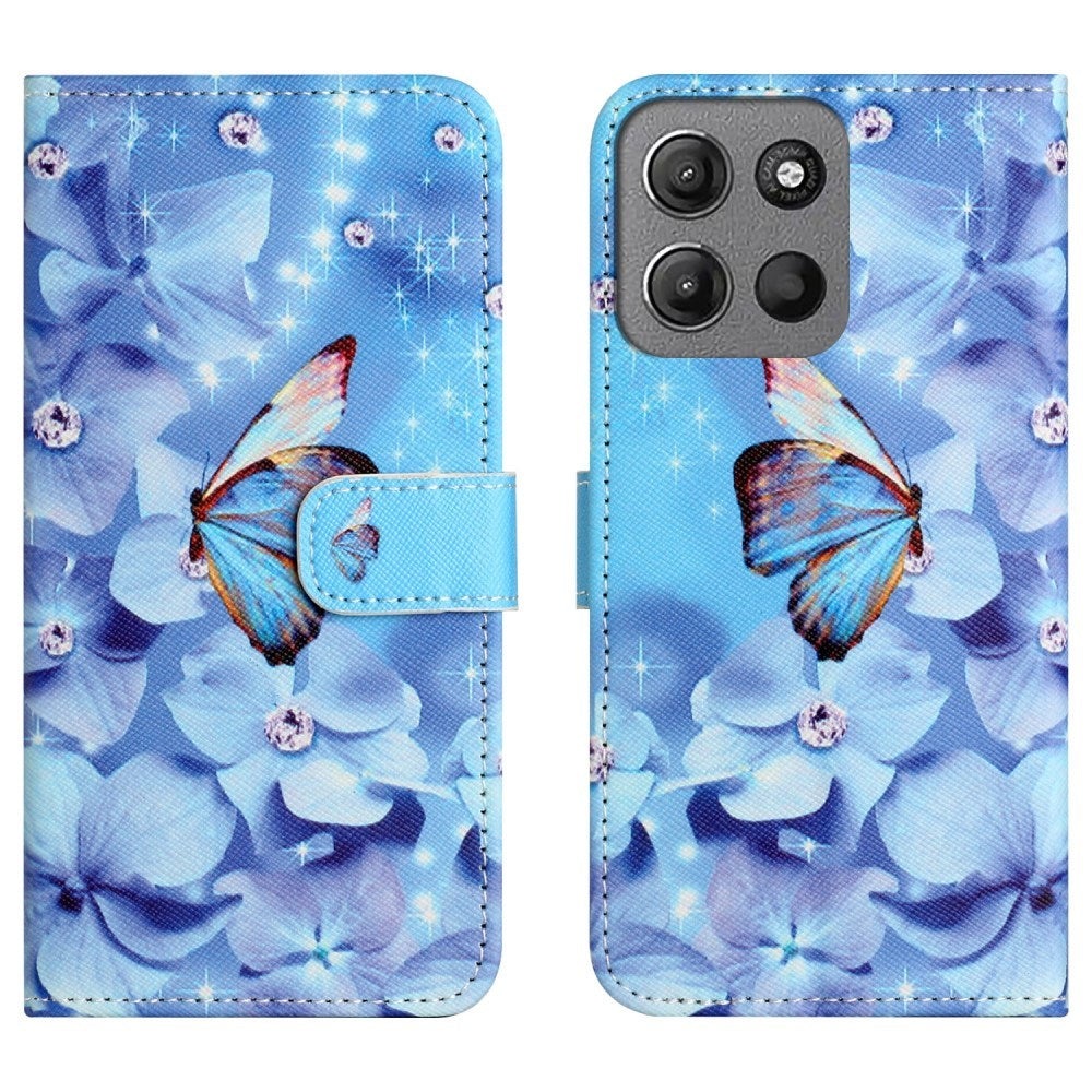 EIDERWOOD Motorola Moto G15 / G15 Power Kunstskinn Flip Deksel m. Motiv - Blomst / Sommerfugl