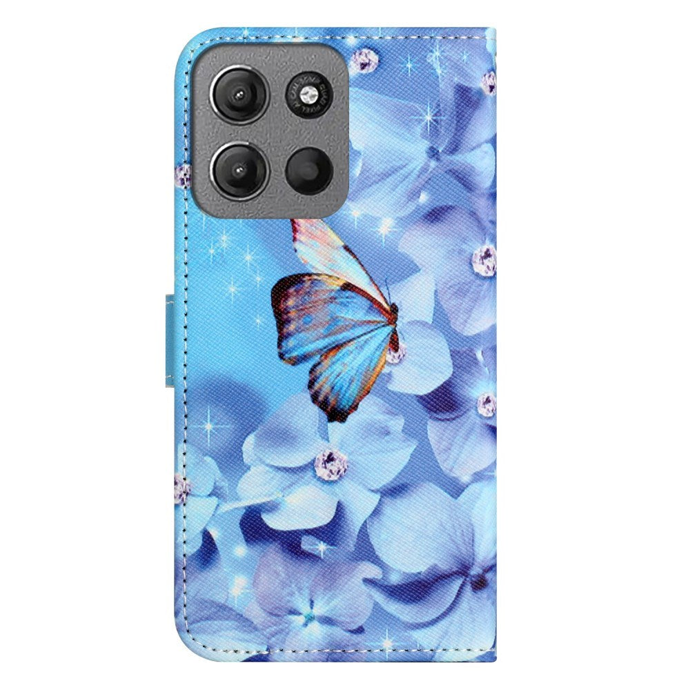 EIDERWOOD Motorola Moto G15 / G15 Power Kunstskinn Flip Deksel m. Motiv - Blomst / Sommerfugl