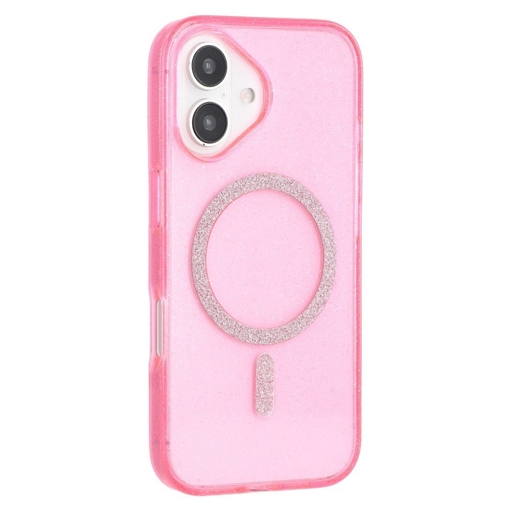 EIDERWOOD iPhone 16 Plus Plast Glitter Deksel - MagSafe Kompatibelt - Rosa