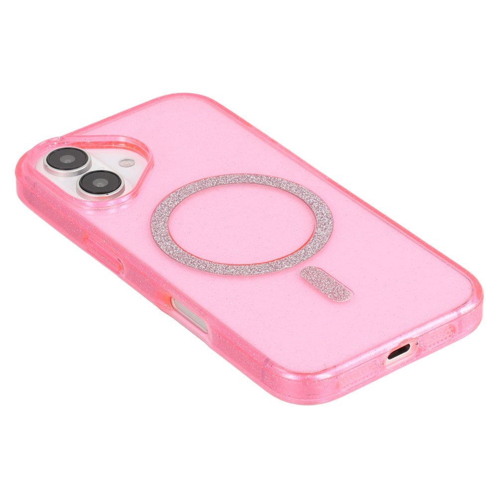 EIDERWOOD iPhone 16 Plus Plast Glitter Deksel - MagSafe Kompatibelt - Rosa