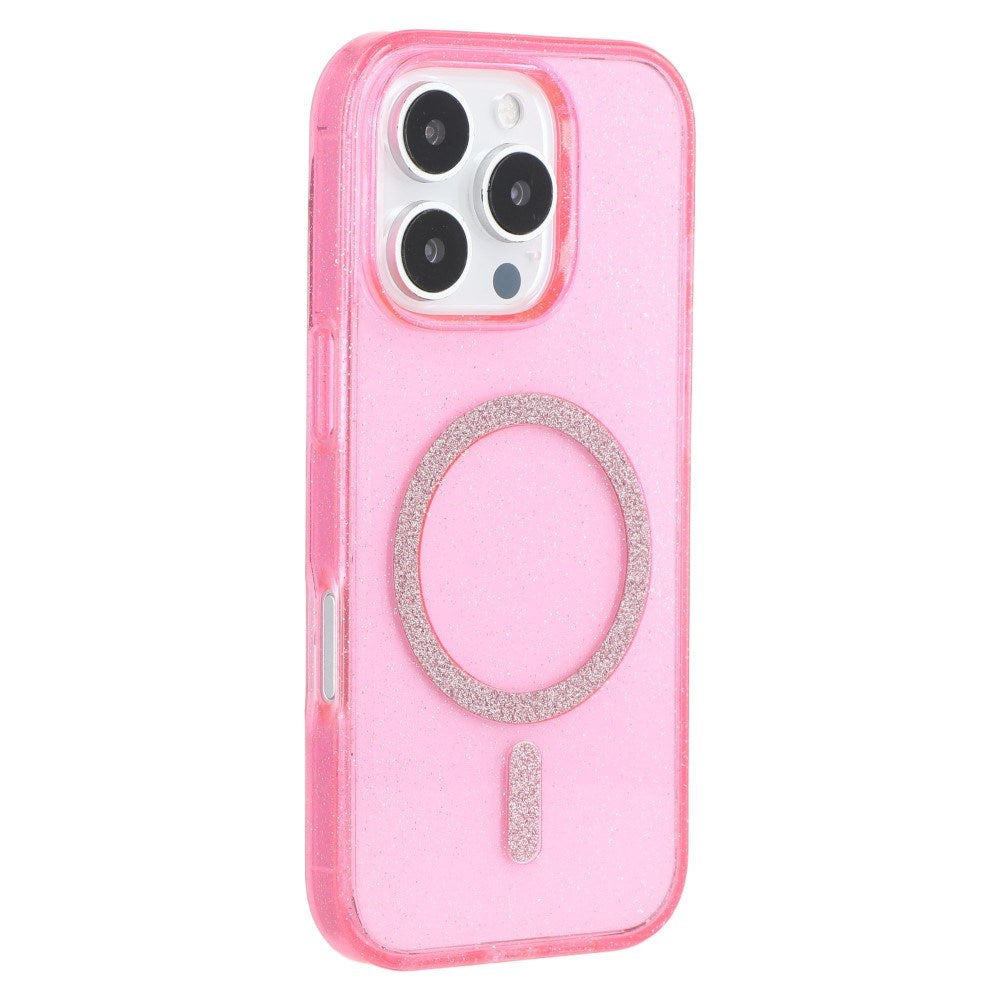 EIDERWOOD iPhone 16 Pro Max Plast Glitter Deksel - MagSafe Kompatibelt - Rosa