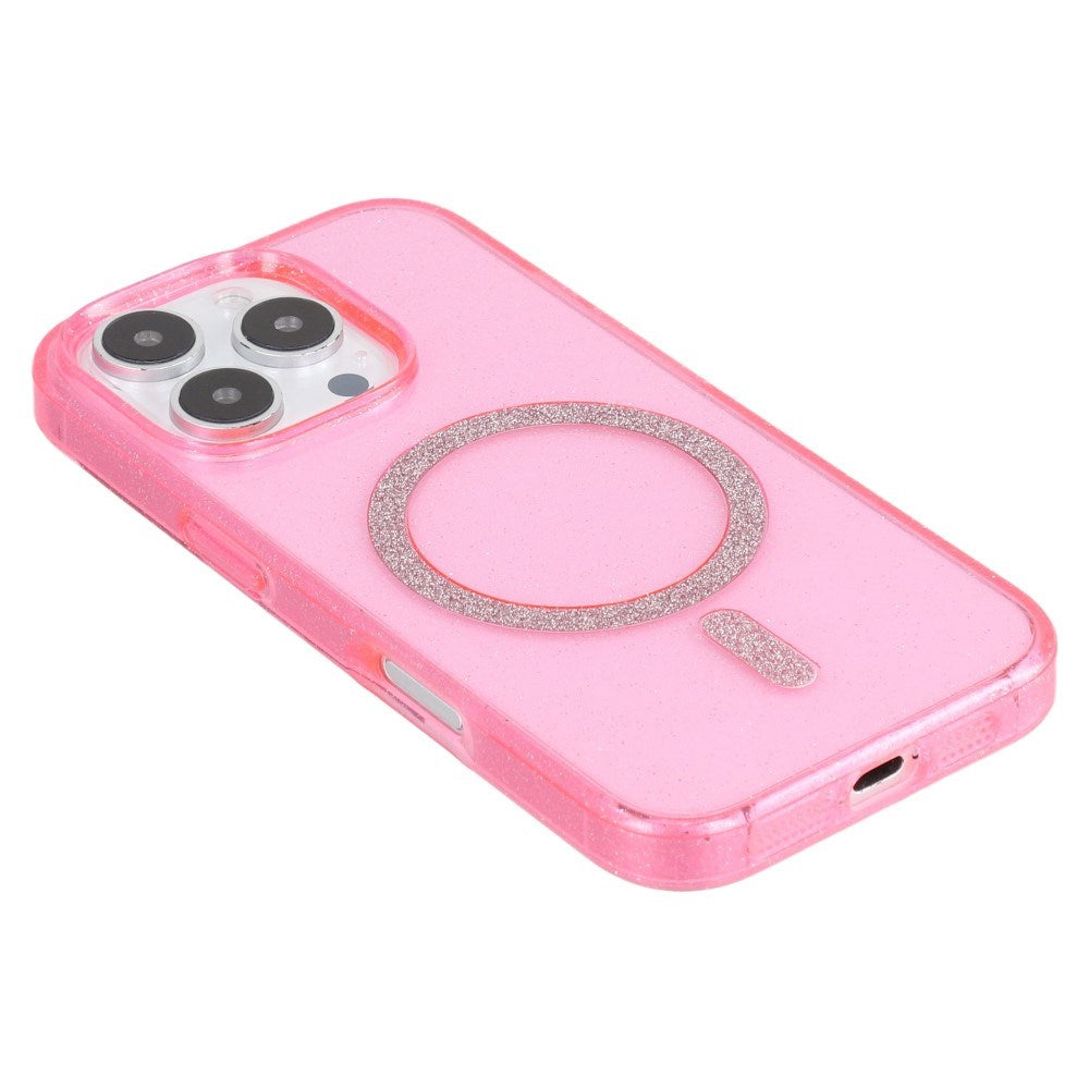 EIDERWOOD iPhone 16 Pro Max Plast Glitter Deksel - MagSafe Kompatibelt - Rosa