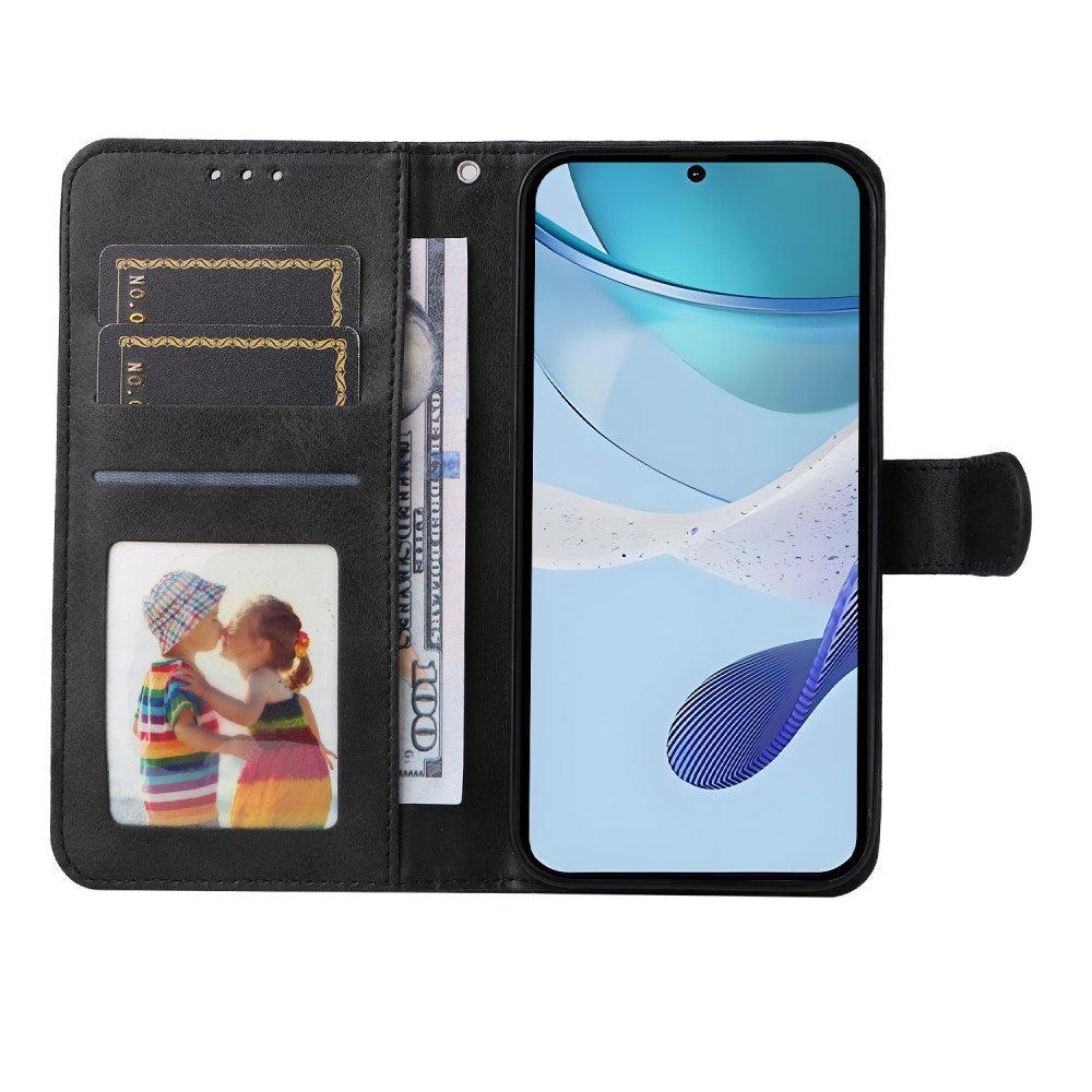 EIDERWOOD Realme 14X (5G) / C75 Kunstskinn Flip Deksel m. Stropp - Svart