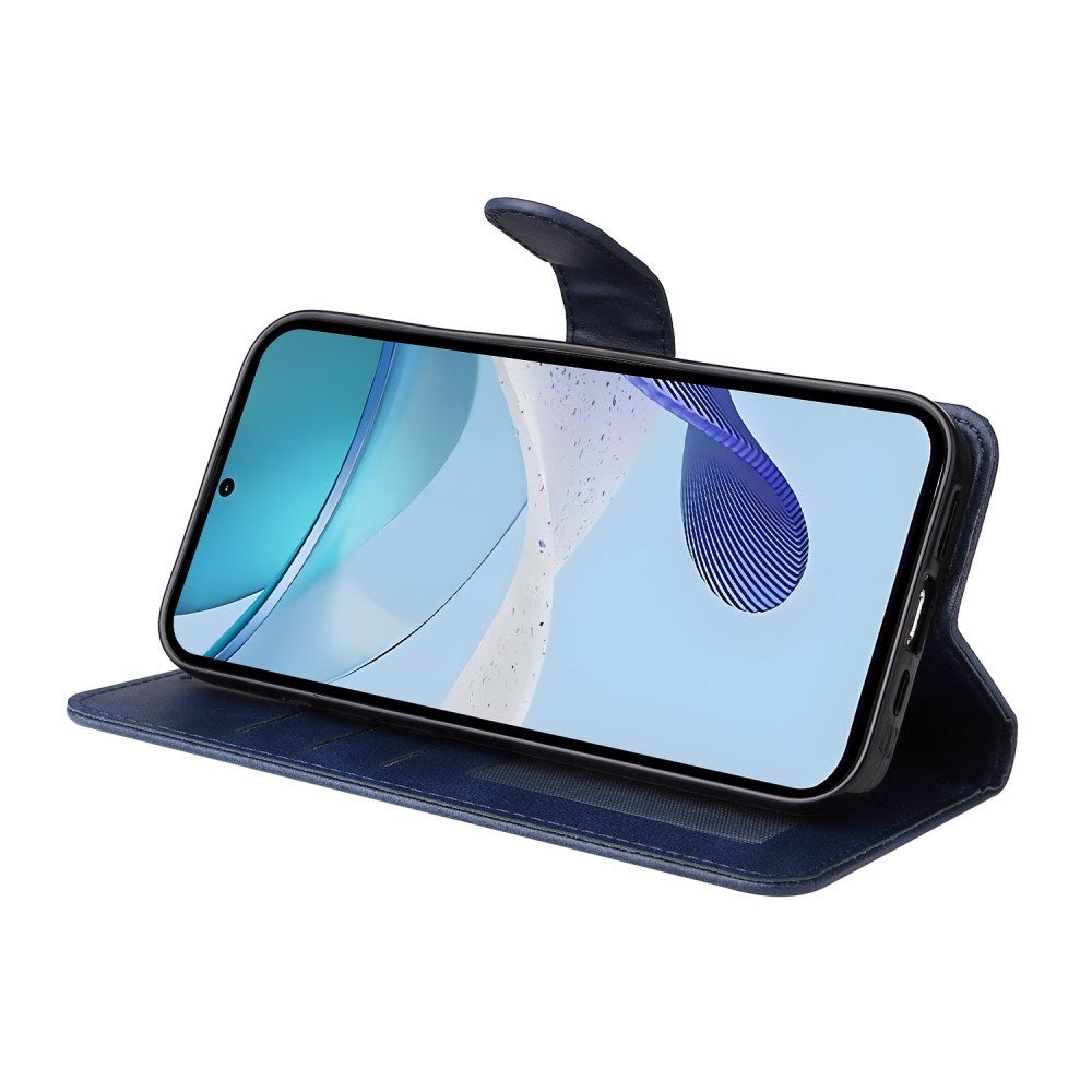 EIDERWOOD Realme 14X (5G) / C75 Kunstskinn Flip Deksel m. Stropp - Blå