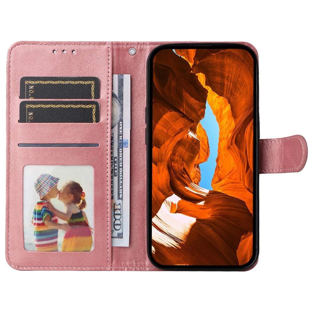 Motorola Edge 60 Neo / 50 Neo / ThinkPhone 25 EIDERWOOD Kunstskinn Flip Deksel med Strop - Rosa