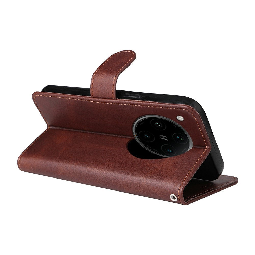 Motorola Edge 60 Neo / 50 Neo / ThinkPhone 25 EIDERWOOD Kunstskinn Flip Deksel med Strop - Brun