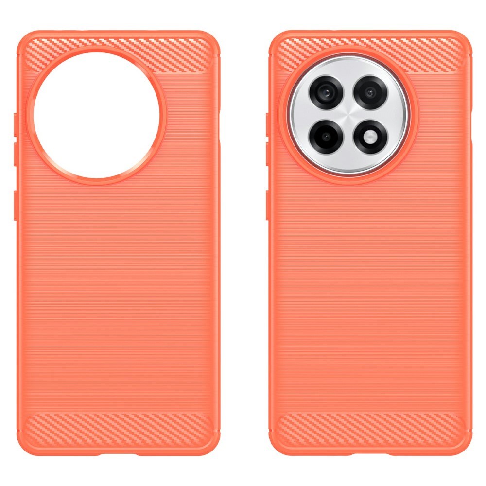 EIDERWOOD OnePlus 13R Brushed Carbon Fiber Fleksibelt Plast Deksel - Rød