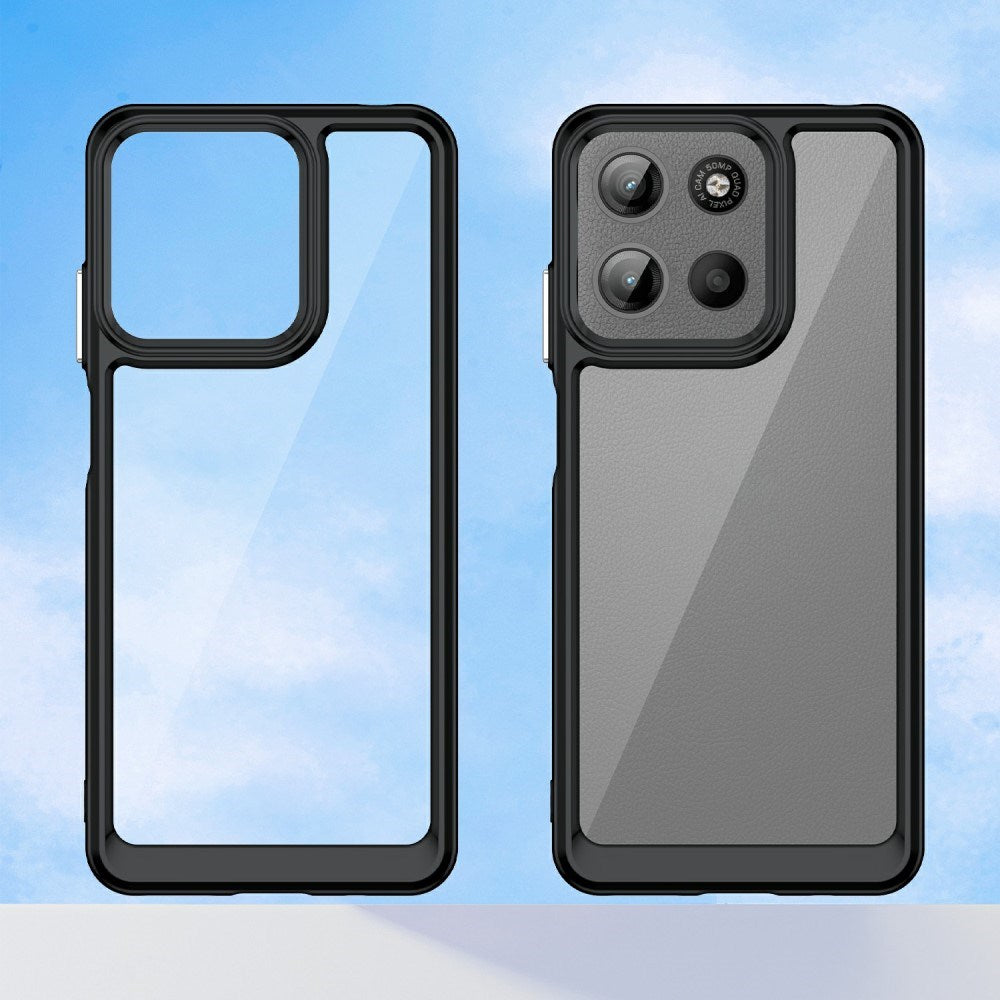 EIDERWOOD Motorola Moto G15 / G05 / E15 Hybrid Plast Deksel - Gjennomsiktig / Svart Kant