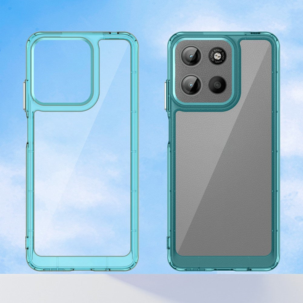 EIDERWOOD Motorola Moto G15 / G05 / E15 Hybrid Plast Deksel - Gjennomsiktig / Turkis