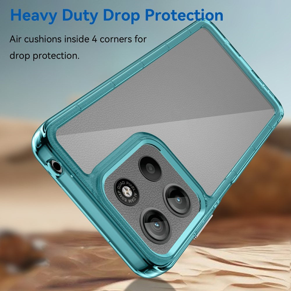 EIDERWOOD Motorola Moto G15 / G05 / E15 Hybrid Plast Deksel - Gjennomsiktig / Turkis