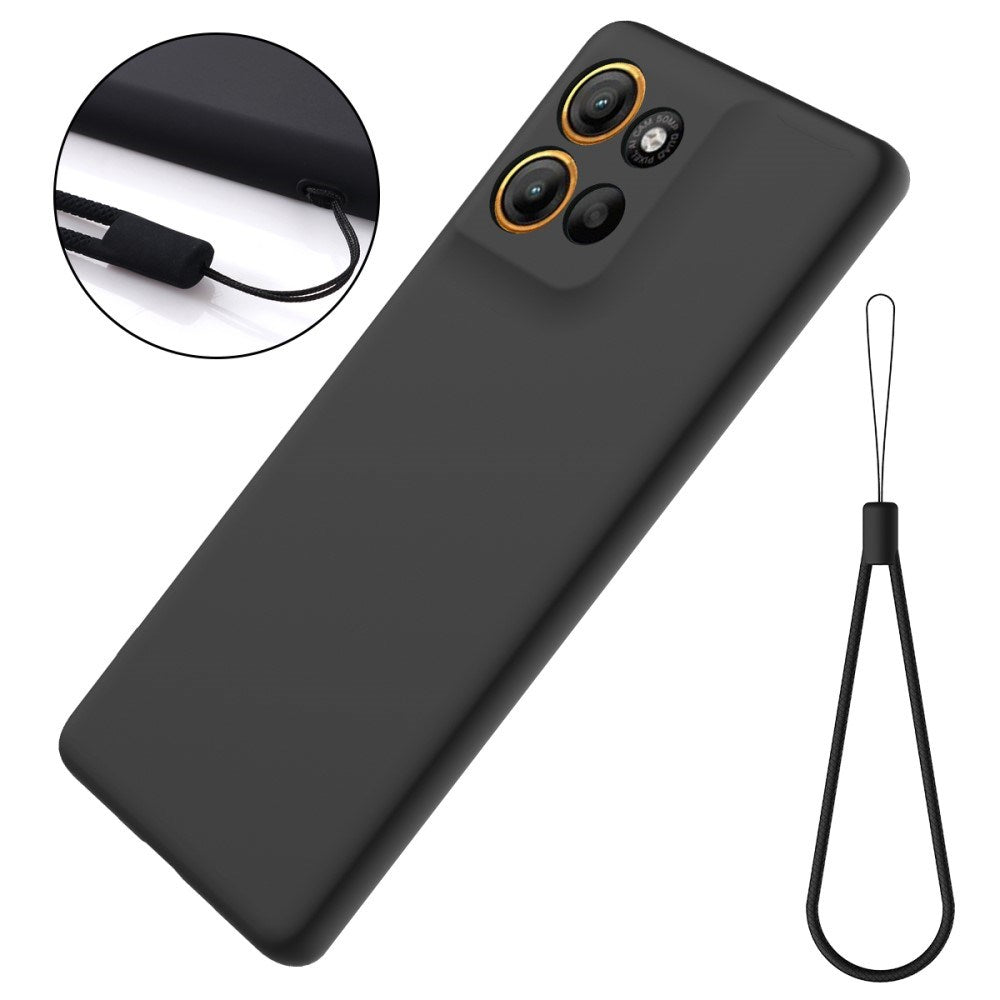 EIDERWOOD Motorola Moto G15 Power Foret Silikon Deksel med Stropp - Svart