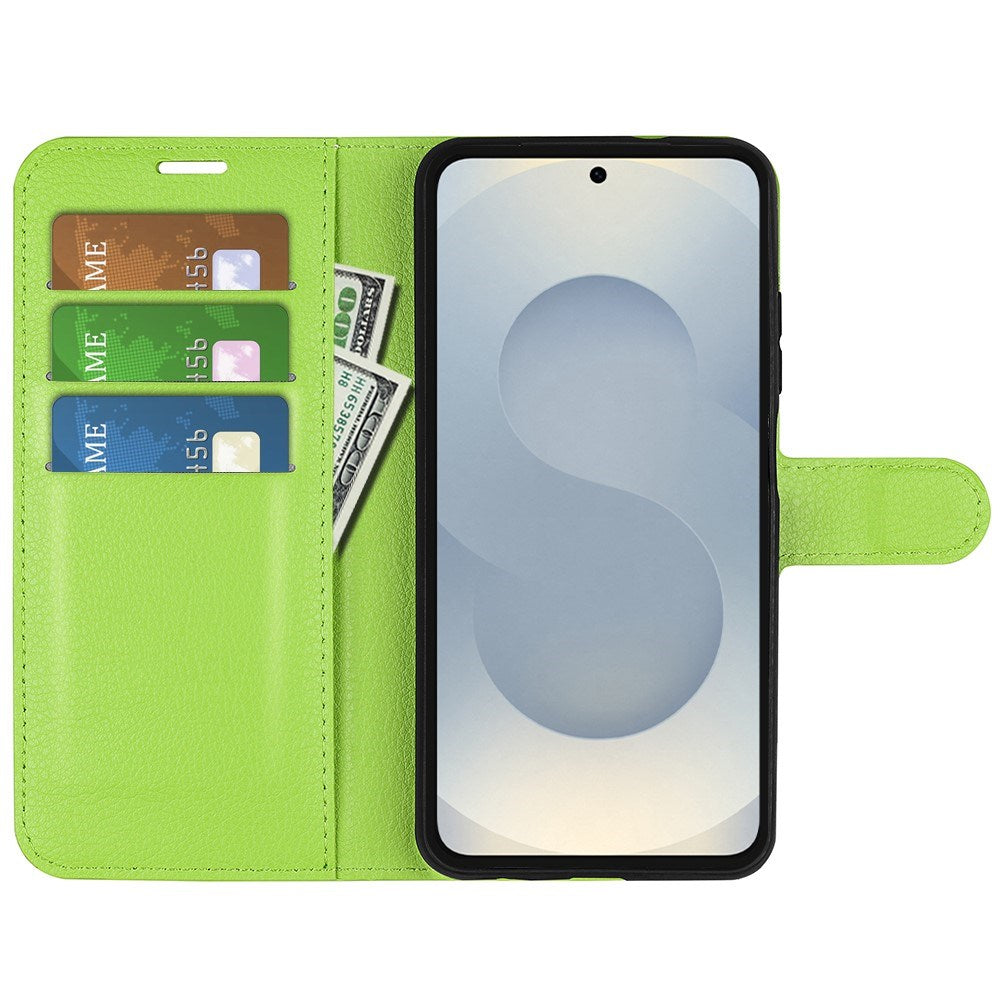 EIDERWOOD Samsung Galaxy S25 Edge Litchi Kunstskinn Flip Deksel med Lommebok - Grønn