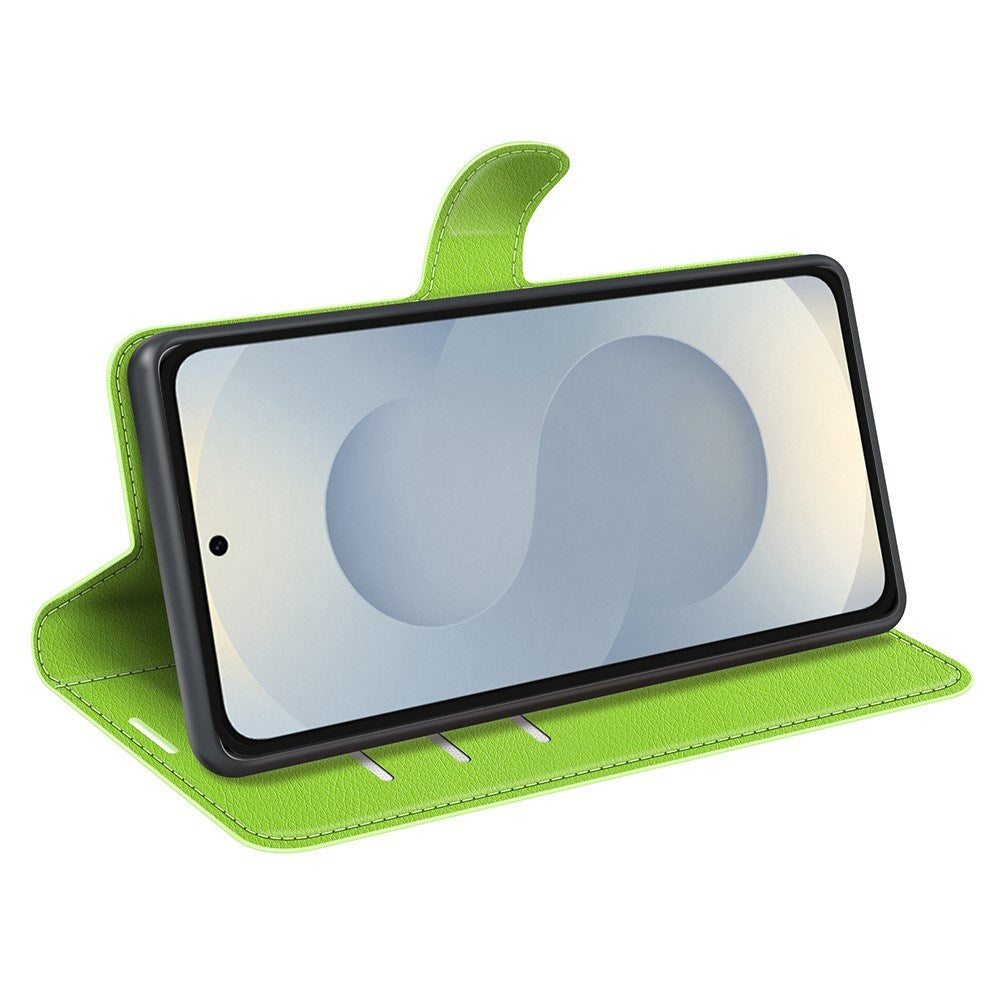 EIDERWOOD Samsung Galaxy S25 Edge Litchi Kunstskinn Flip Deksel med Lommebok - Grønn