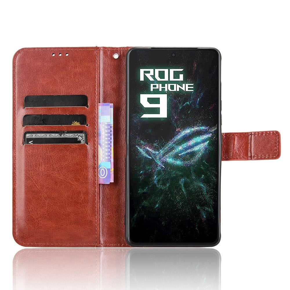 EIDERWOOD Asus ROG Phone 9 (5G) / 9 Pro (5G) Kunstskinn Flip Deksel m. Kortholder & Ståfunksjon - Brun