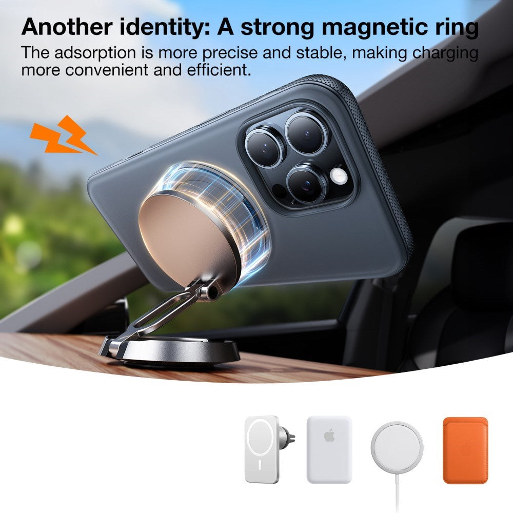 TORRAS iPhone 16e Hybrid Plast Deksel m. Stativ - MagSafe Kompatibel - Svart