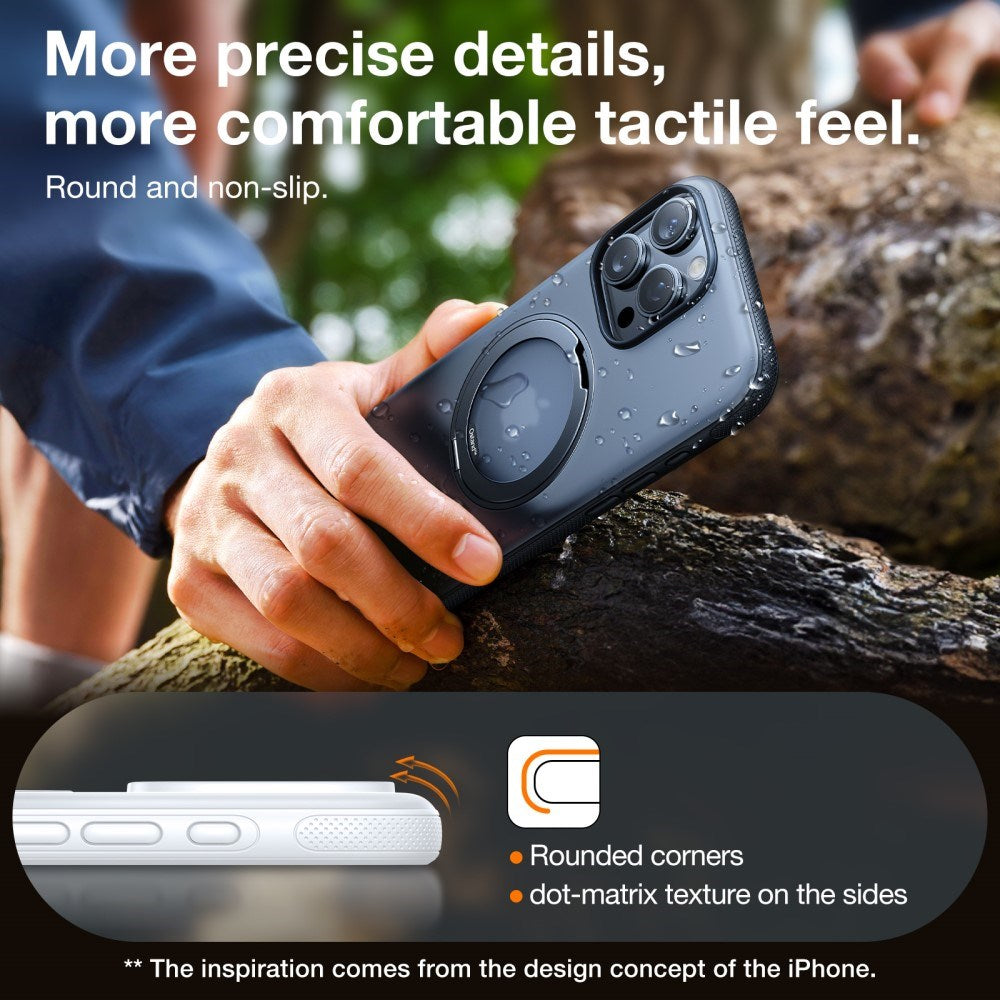 TORRAS iPhone 16e Hybrid Plast Deksel m. Stativ - MagSafe Kompatibel - Svart